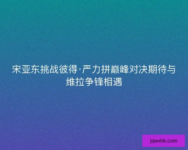 宋亚东挑战彼得·严力拼巅峰对决期待与维拉争锋相遇